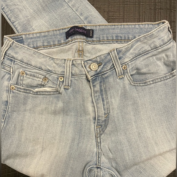 (5)Levi’s 535 Legging Light Blue 5Pocket Zipup Cotton Polyester & Elastane Sz11M - Picture 4 of 14